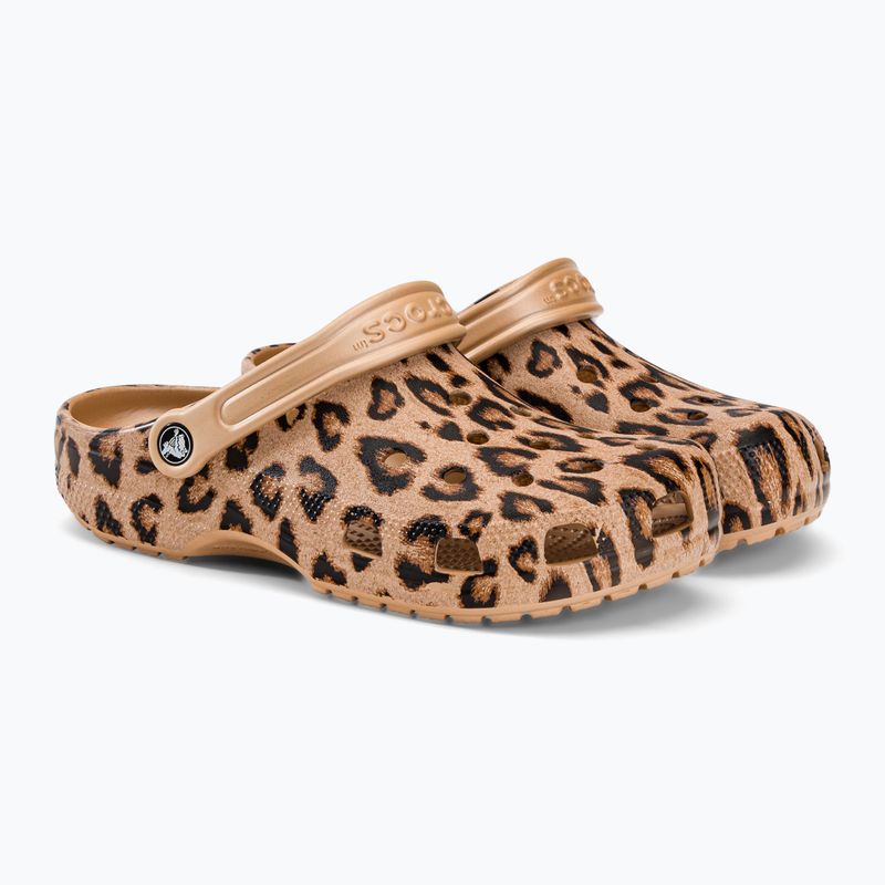 Crocs Classic Printed Clog infradito leopardo/oro 5