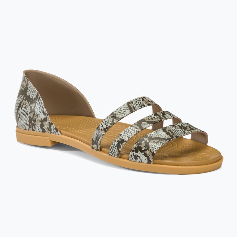 Sandali Crocs Tulum Open Flat da donna, funghi/stucco