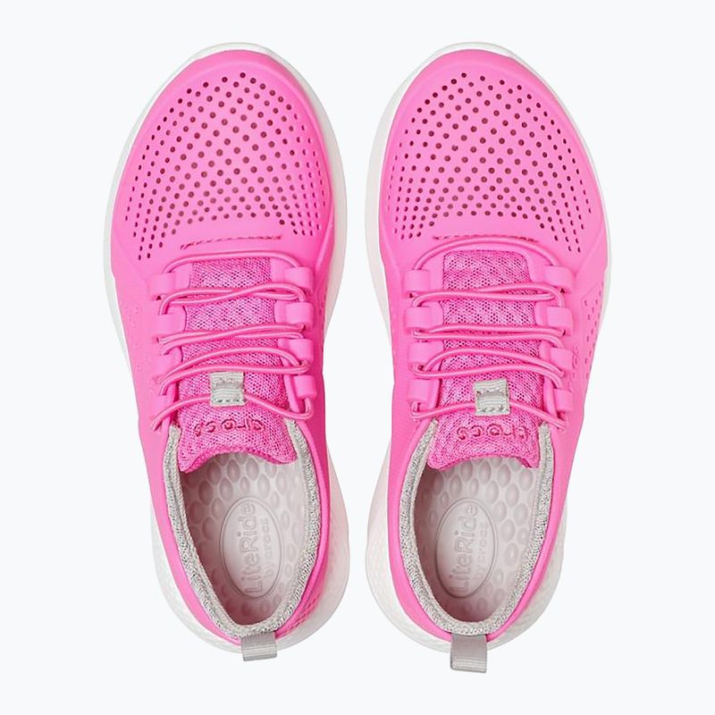 Scarpe Crocs LiteRide Pacer rosa elettrico/bianco per bambini 11