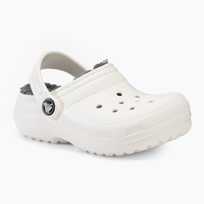 Crocs Classic Lined Clog Ciabatte bambino bianco/grigio 2