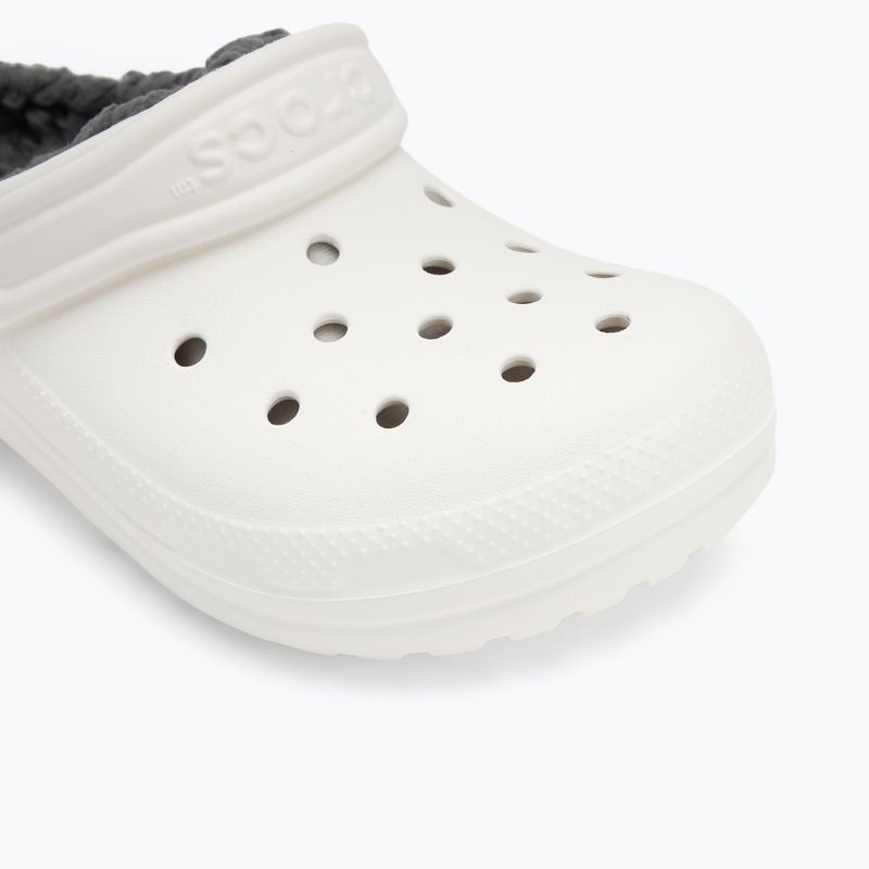 Crocs Classic Clog foderato Bambini Ciabatte bianco/grigio 8