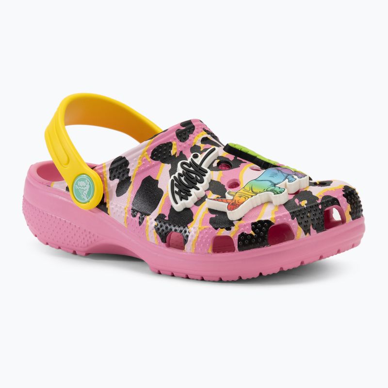 Crocs Ron English Party Animals Classic Clog Bambini Ciabatte rosa limonata/multi 4