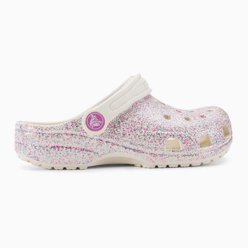 Crocs Classic Glitter Clog infradito per bambini bianco sporco 3