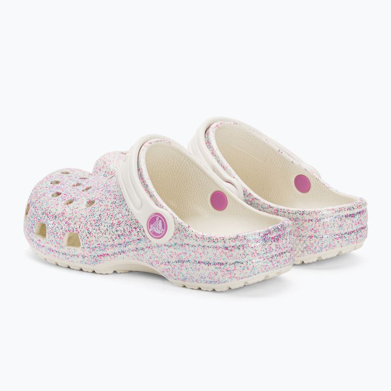 Crocs Classic Glitter Clog infradito per bambini bianco sporco 4