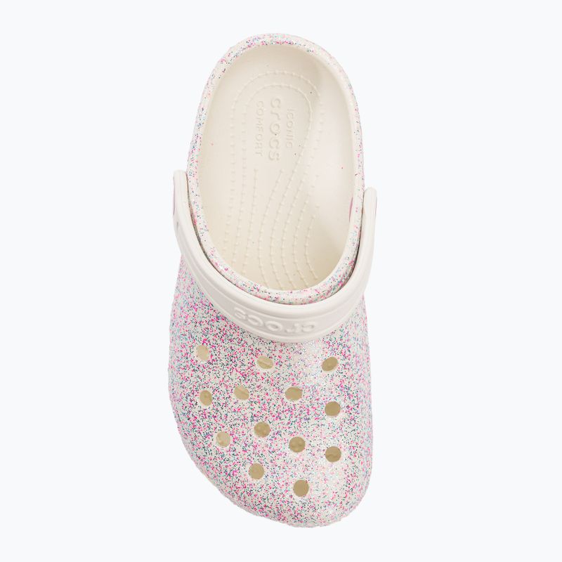 Crocs Classic Glitter Clog infradito per bambini bianco sporco 7