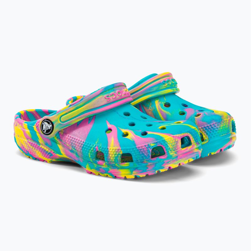 Crocs Classic Marbled Clog K digital aqua/multi infradito per bambini 5