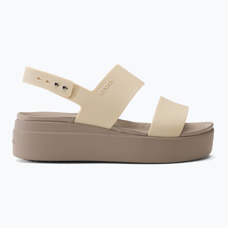 Sandali Crocs Brooklyn Met Low Wedge in metallo champagne per donna 2