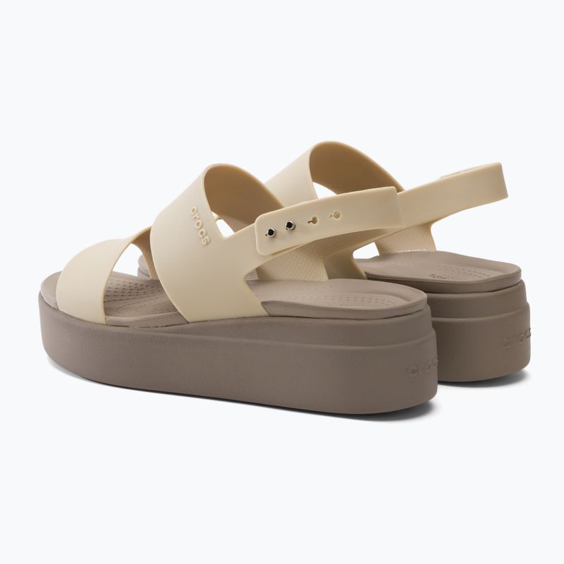 Sandali Crocs Brooklyn Met Low Wedge in metallo champagne per donna 3