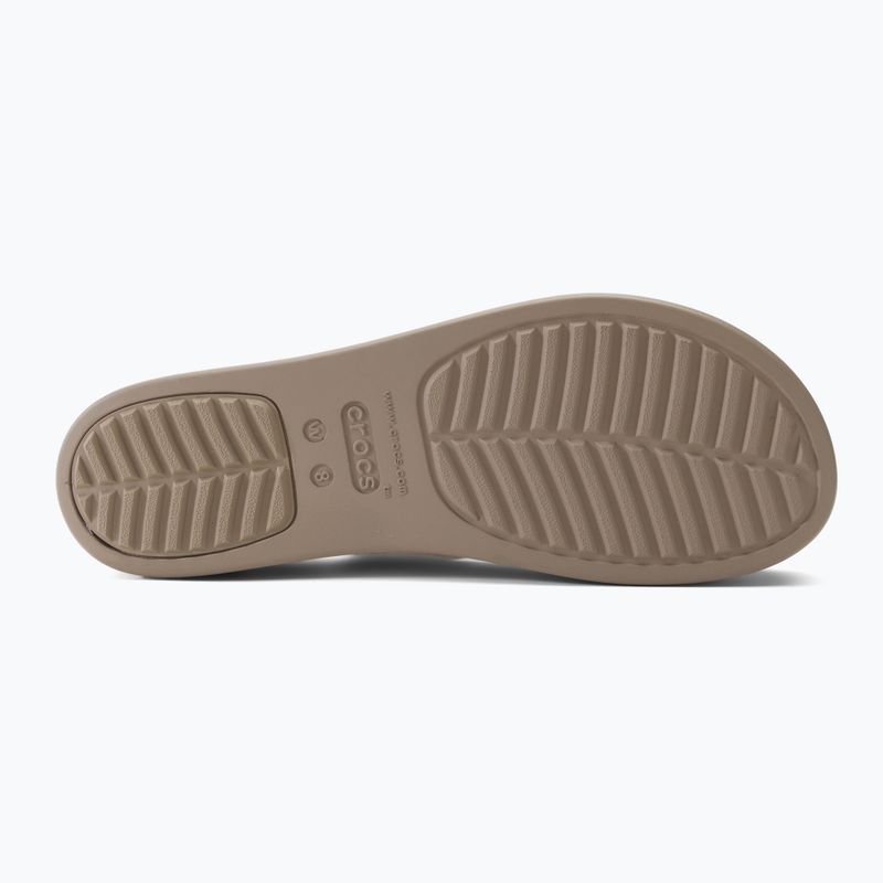 Sandali Crocs Brooklyn Met Low Wedge in metallo champagne per donna 5