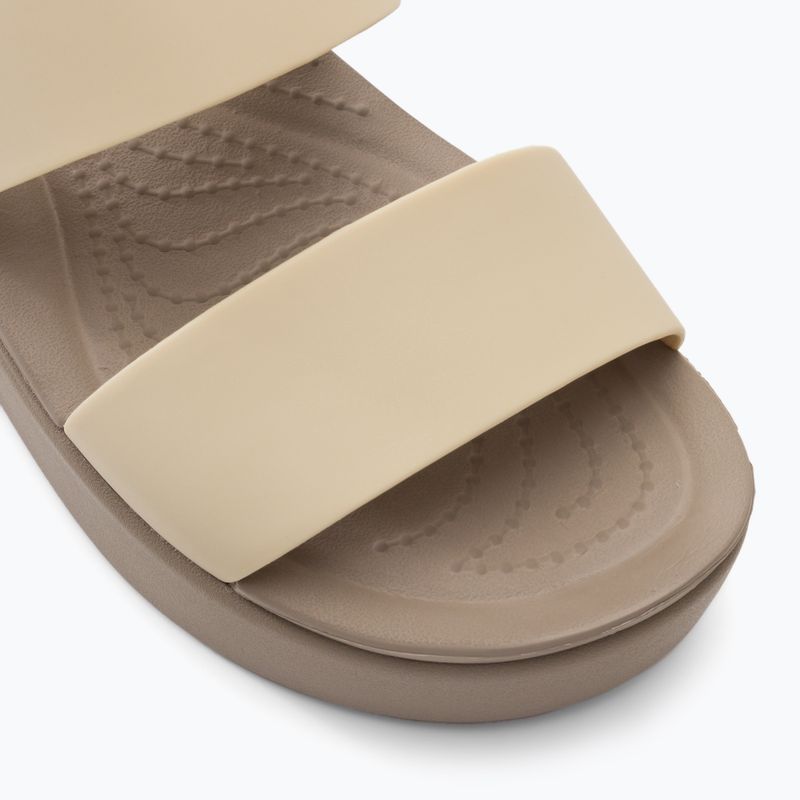 Sandali Crocs Brooklyn Met Low Wedge in metallo champagne per donna 7