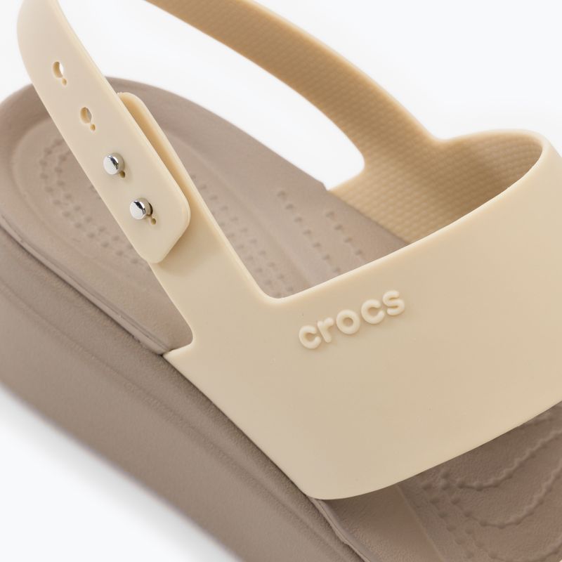 Sandali Crocs Brooklyn Met Low Wedge in metallo champagne per donna 8