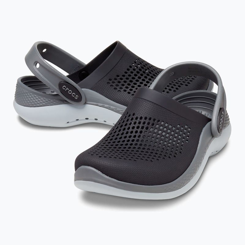 Crocs LiteRide 360 Clog Infradito per bambini nero/grigio ardesia 9