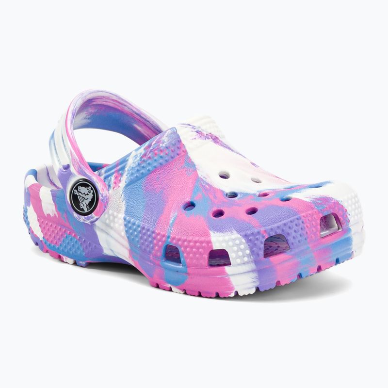 Crocs Classic Marbled Clog T bianco/rosa infradito per bambini 2