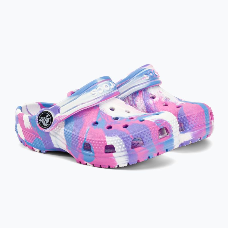 Crocs Classic Marbled Clog T bianco/rosa infradito per bambini 5