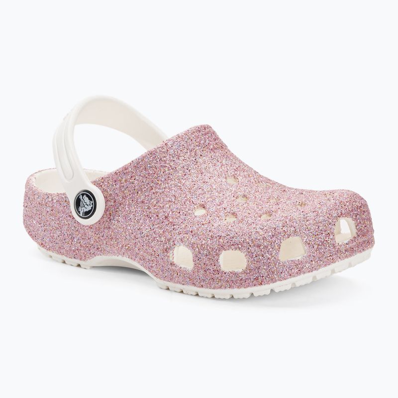 Crocs Classic Glitter Clog bianco/arcobaleno infradito per bambini 2