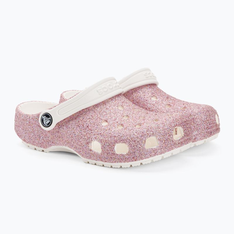 Crocs Classic Glitter Clog bianco/arcobaleno infradito per bambini 6