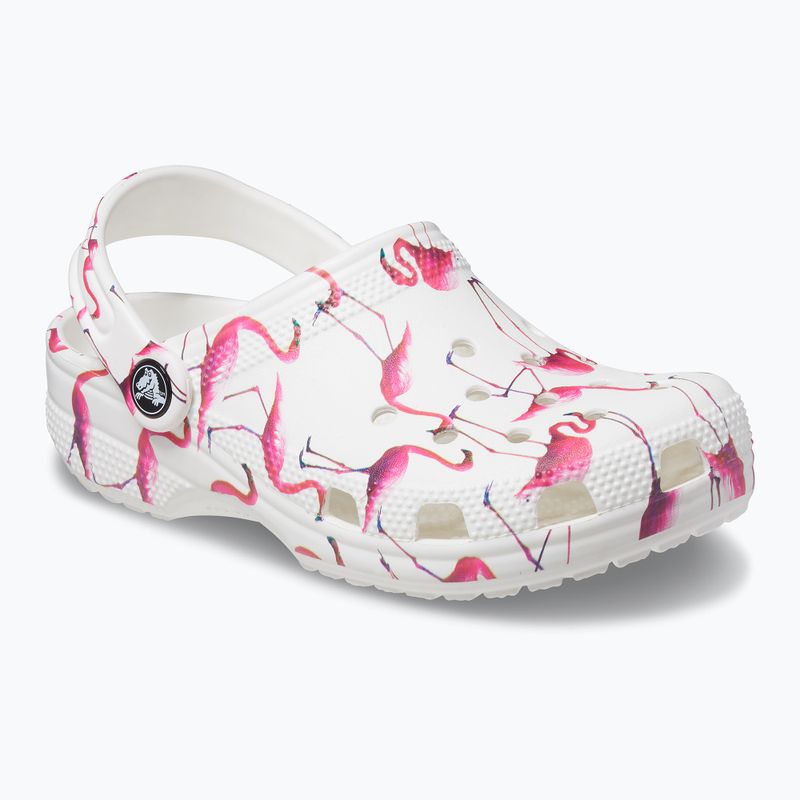 Crocs Classic Pool Party Clog K bianco/flamingo infradito per bambini 11