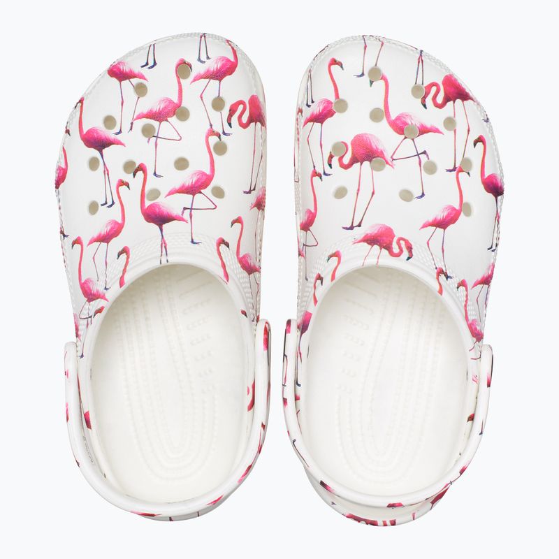 Crocs Classic Pool Party Clog K bianco/flamingo infradito per bambini 13