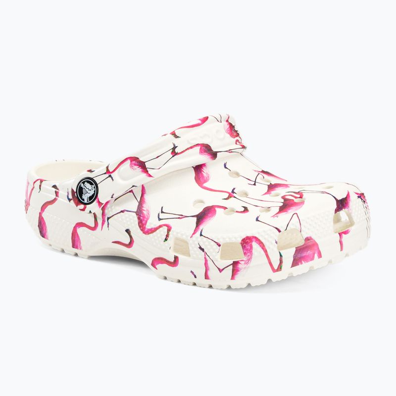 Crocs Classic Pool Party Clog K bianco/flamingo infradito per bambini