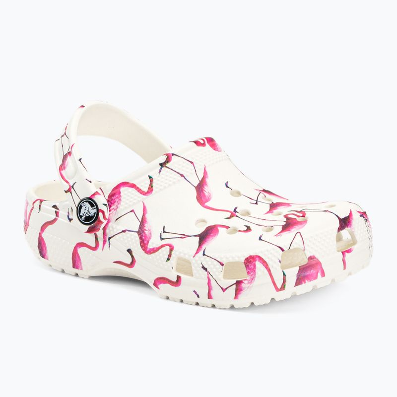 Crocs Classic Pool Party Clog K bianco/flamingo infradito per bambini 2