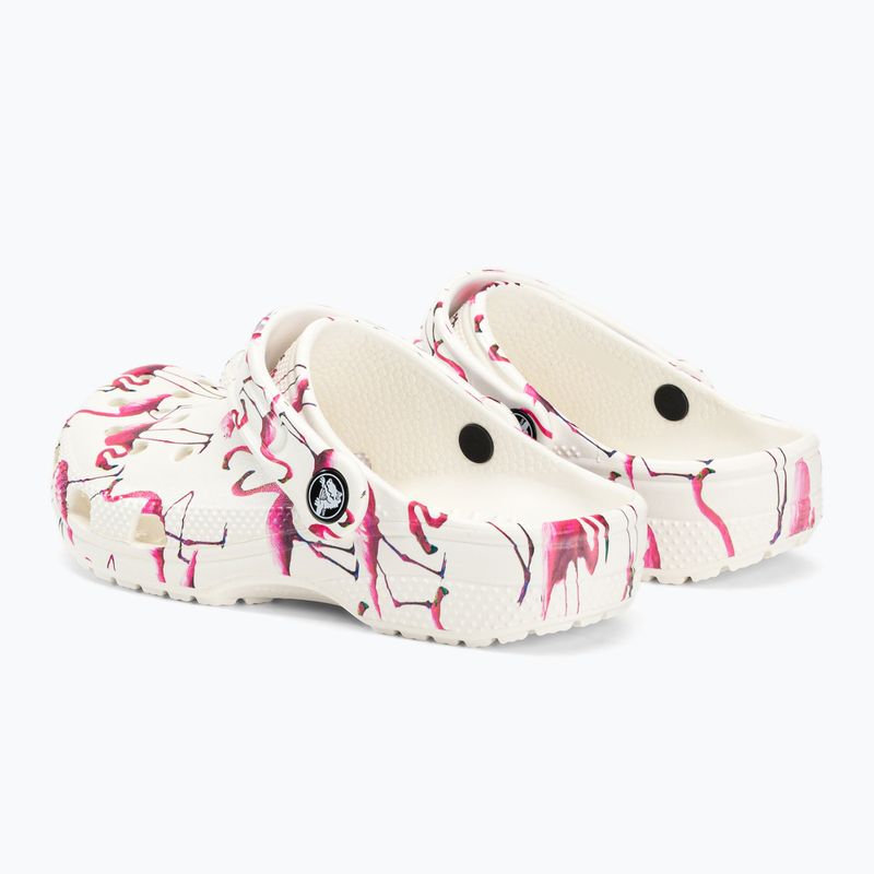 Crocs Classic Pool Party Clog K bianco/flamingo infradito per bambini 4