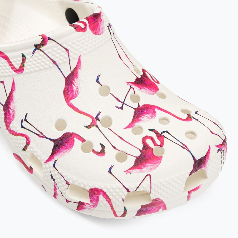 Crocs Classic Pool Party Clog K bianco/flamingo infradito per bambini 8