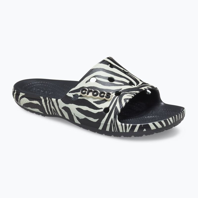 Crocs Classic Crocs Animal Remix Slide infradito nero/zebrato 9