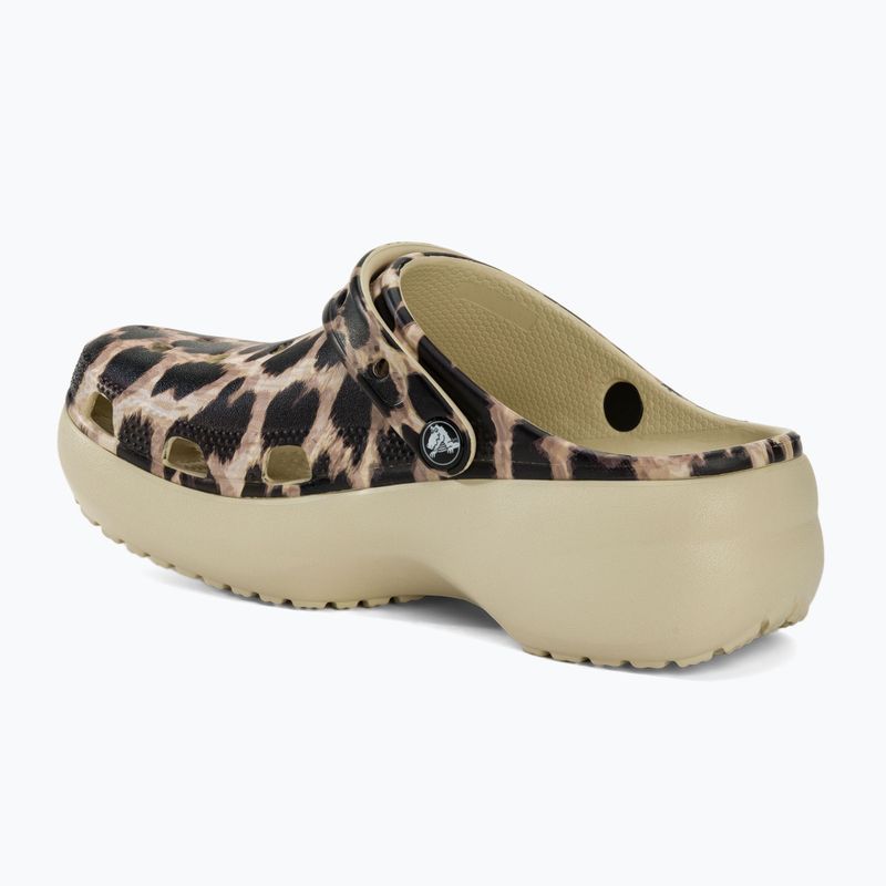 Infradito Crocs Classic Platform Animal Remix donna osso/leopardo 4