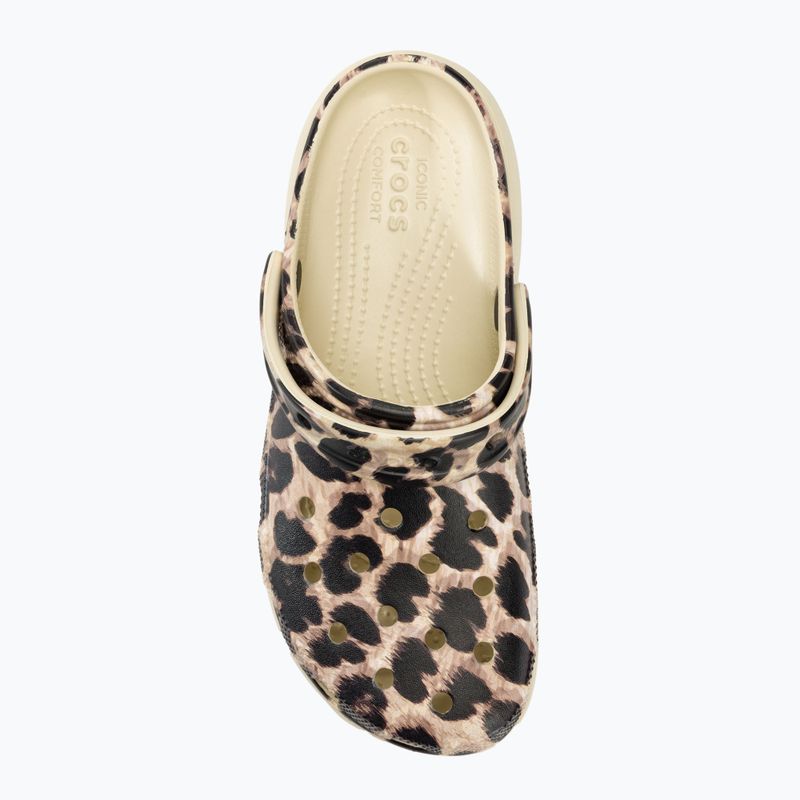 Infradito Crocs Classic Platform Animal Remix donna osso/leopardo 6