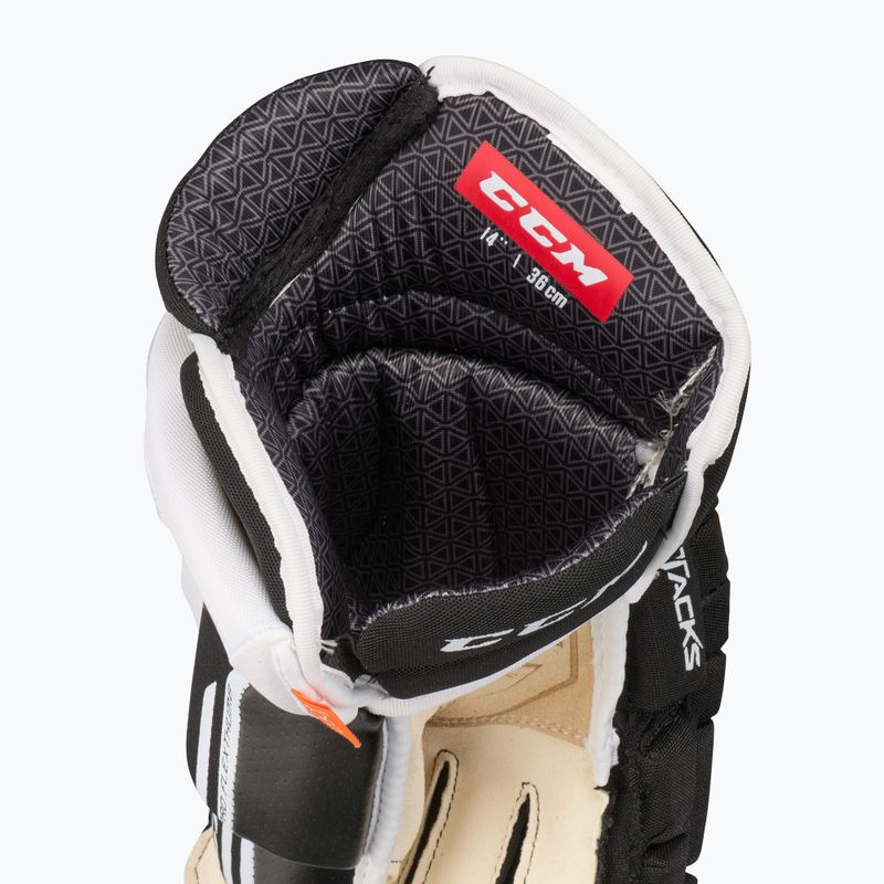 Guanti da hockey CCM Tacks 4R Pro2 SR bianco/nero 4