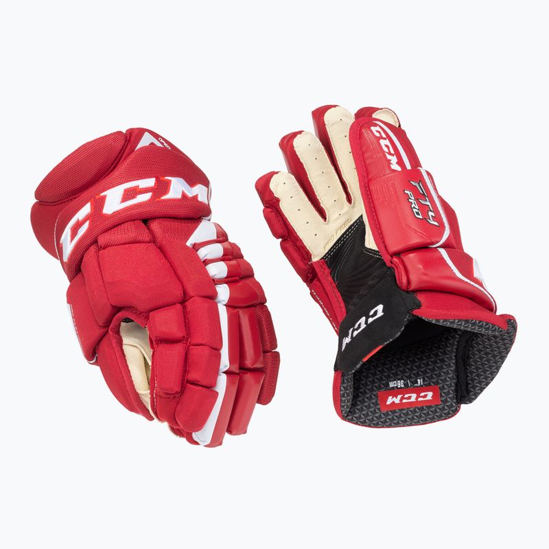 Guanti da hockey CCM JetSpeed FT4 Pro SR rosso/bianco