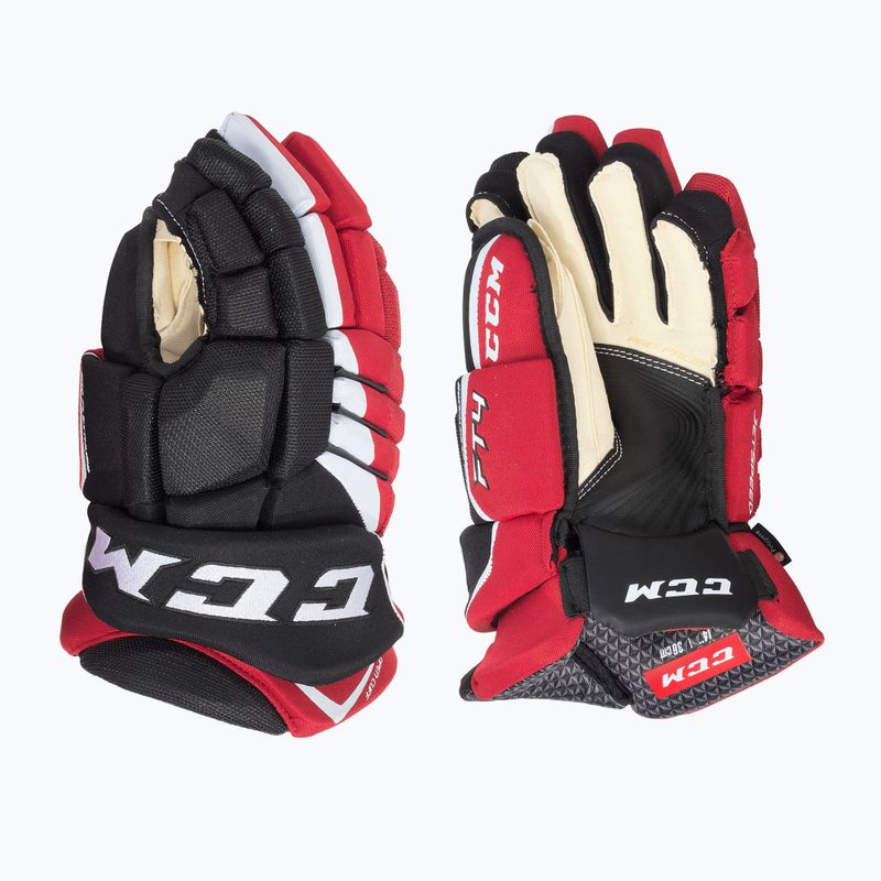 Guanti da hockey CCM JetSpeed FT4 SR nero/rosso/bianco