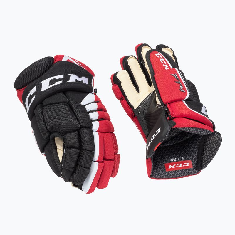 Guanti da hockey CCM JetSpeed FT4 SR nero/rosso/bianco