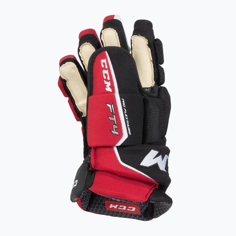 Guanti da hockey CCM JetSpeed FT4 SR nero/rosso/bianco 3