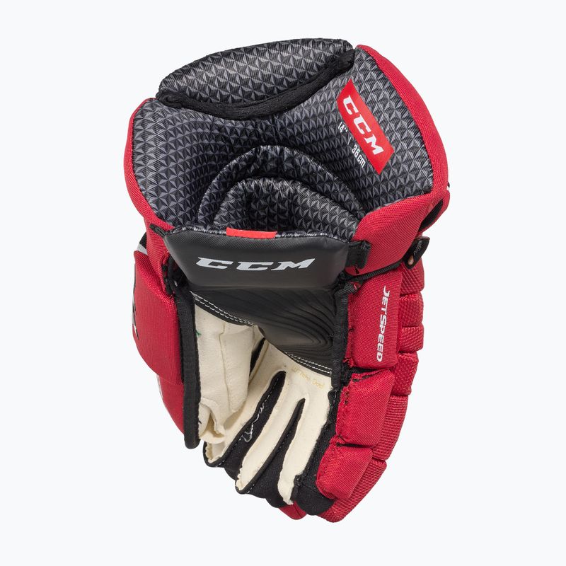 Guanti da hockey CCM JetSpeed FT4 SR nero/rosso/bianco 4