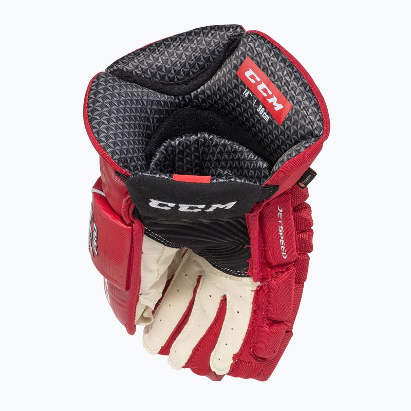 Guanti da hockey CCM per bambini JetSpeed FT4 JR rosso/bianco 4