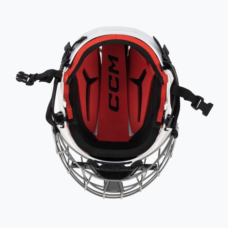 Casco da hockey junior CCM Tacks 70 Combo bianco 5