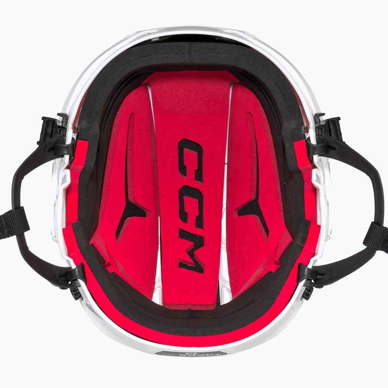 Casco da hockey junior CCM Tacks 70 Combo bianco 12