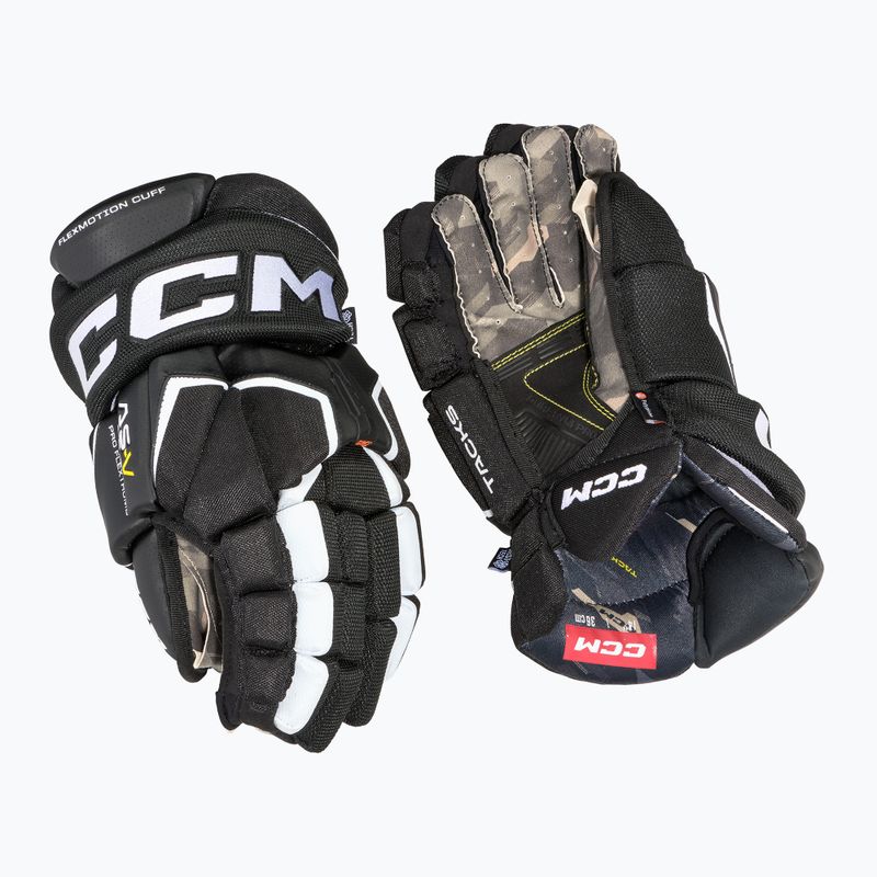 Guanti da hockey CCM Tacks AS-V Pro SR bianco/nero