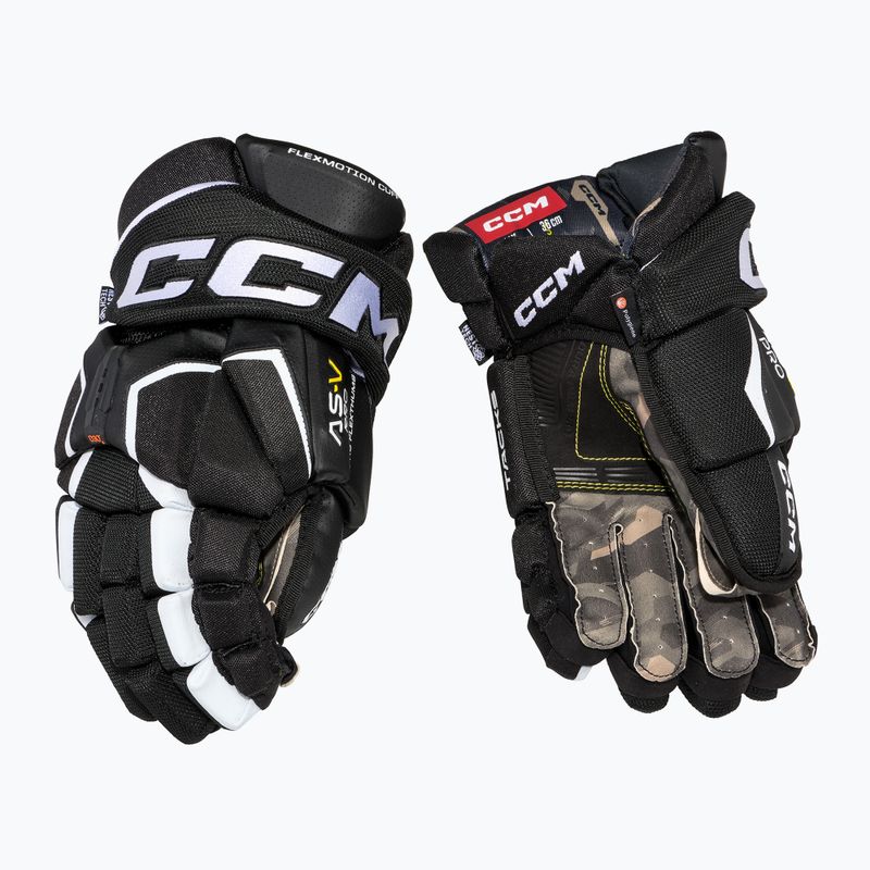 Guanti da hockey CCM Tacks AS-V Pro SR bianco/nero 2