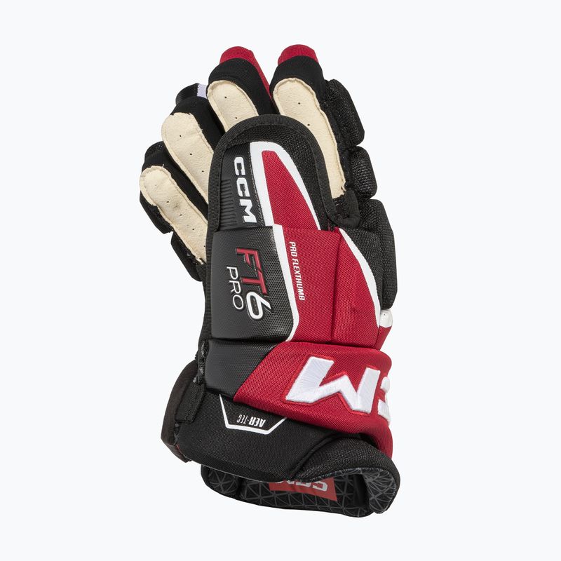 Guanti da hockey junior CCM JetSpeed FT6 Pro JR black/red/white 3