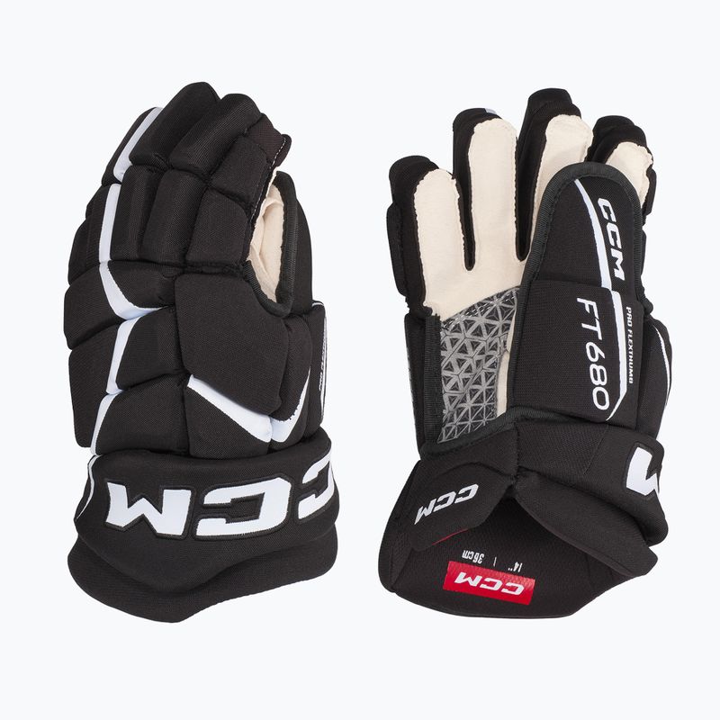 Guanti da hockey CCM JetSpeed FT680 SR nero/bianco