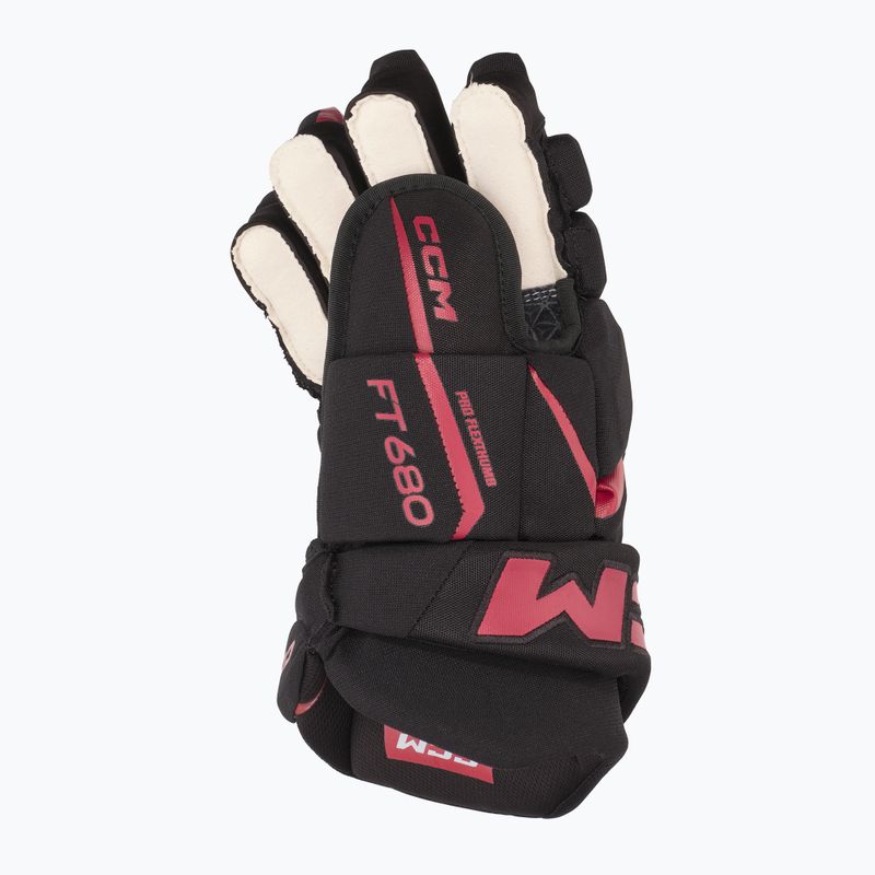 Guanti da hockey CCM JetSpeed FT680 SR nero/rosso 3