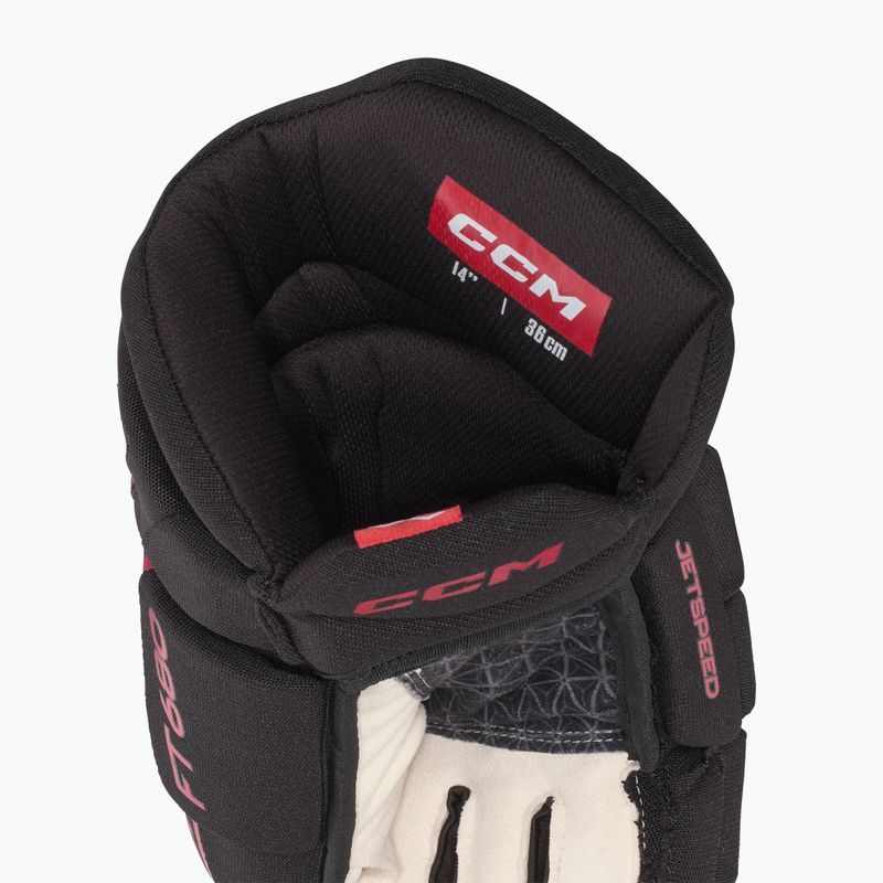 Guanti da hockey CCM JetSpeed FT680 SR nero/rosso 4