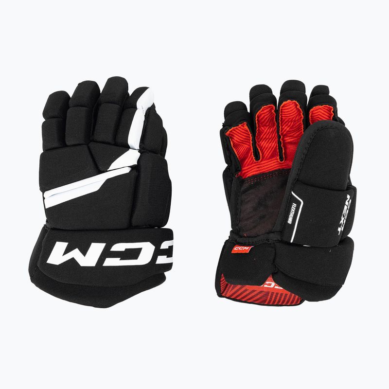 Guanti da hockey per bambini CCM Next JR nero/bianco