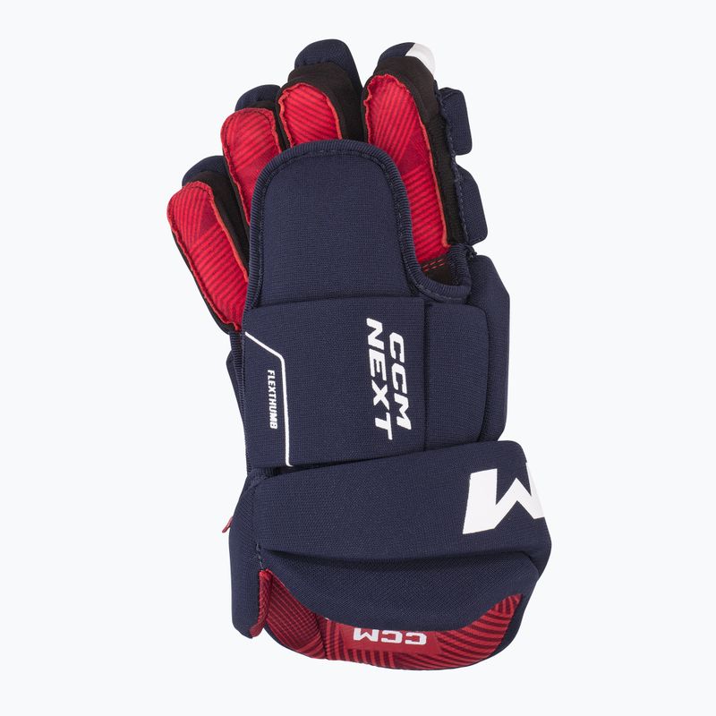 Guanti da hockey per bambini CCM Next YTH bianco/marino 3
