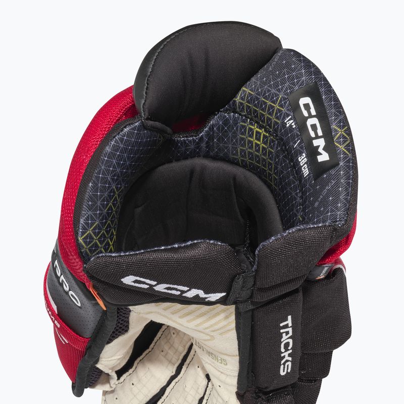Guanti da hockey CCM Tacks XF Pro SR nero/rosso/bianco 4