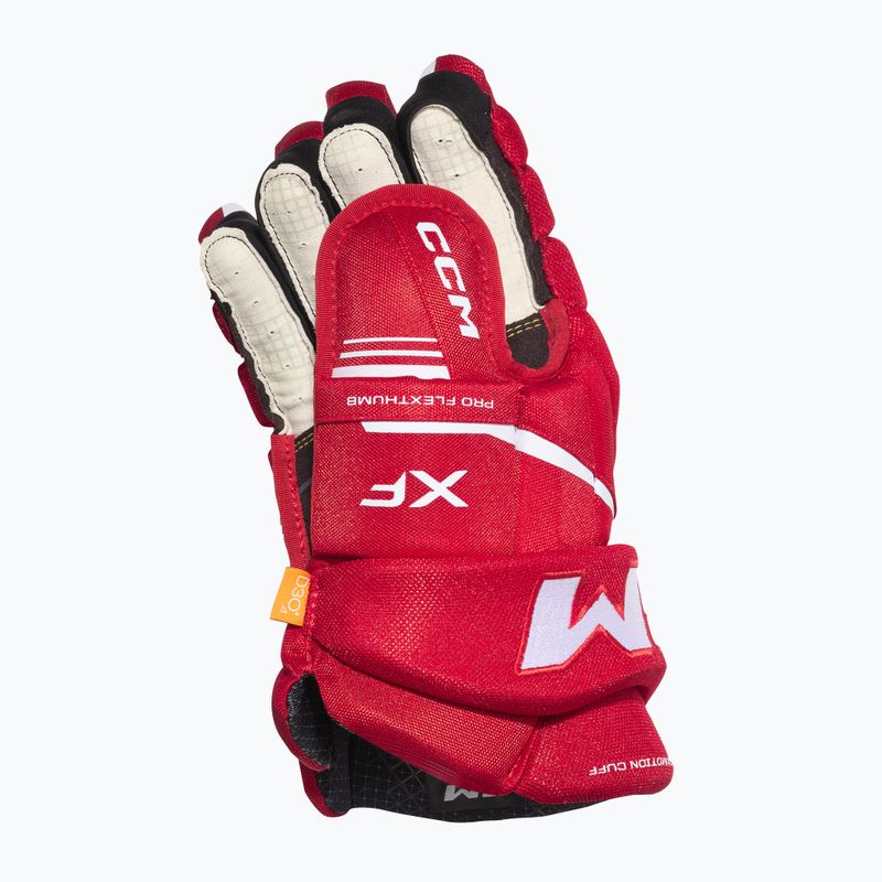 Guanti da hockey CCM Tacks XF SR rosso/bianco 3
