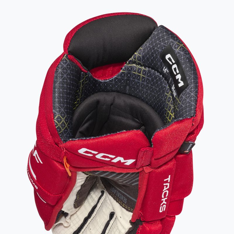Guanti da hockey CCM Tacks XF SR rosso/bianco 4