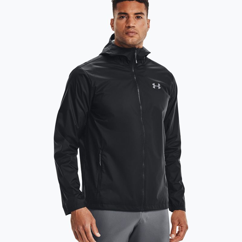 Giacca da allenamento Under Armour Forefront Rain nero/acciaio da uomo
